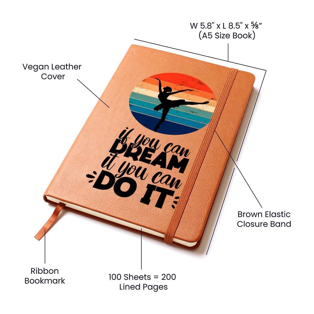 Dancer's Dream - Vegan Leather Journal Journals ShineOn Fulfillment 