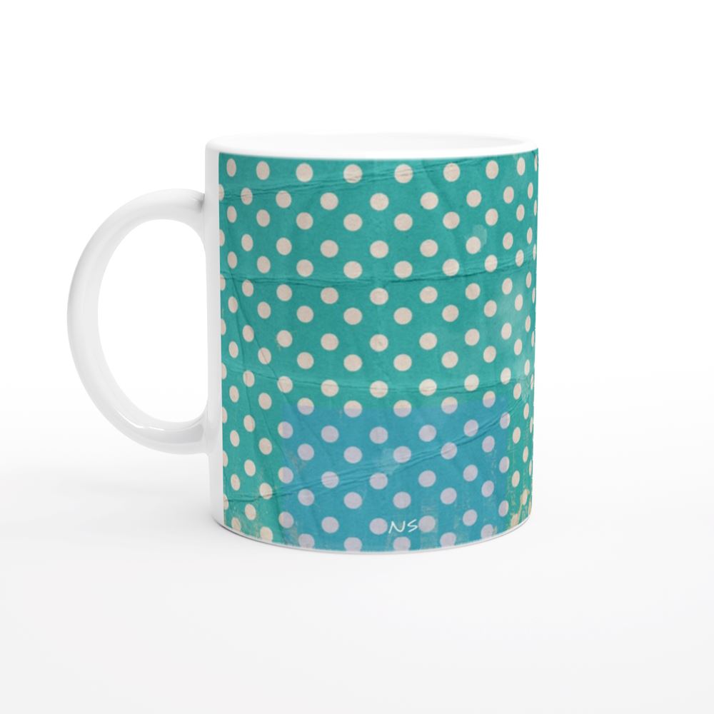 "Follow Your Dreams" Autumn Funky Pumpkin 11oz Ceramic Mug Turquoise Print Material Gelato 